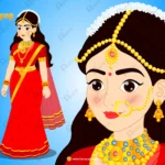 Beautiful Royal Rani (Queen) – Indian Bride Character in Red Saree