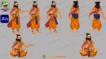 Traditional Indian Sage Sadhu Character - 2D Vector Animation Asset