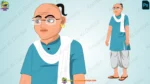 Indian Pandit / Traditional Teacher - 2D Character Pose - Image 3