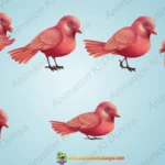 Tinu Maushi Pink Bird Character - 2D Rigged Sparrow for Adobe Animate