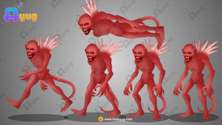 Red Vampire Ghost (Rakt Pishach) – Blood Demon Creature with Spikes