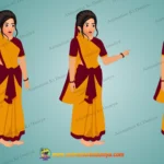 Young Indian Woman in Traditional Saree - 2D Character