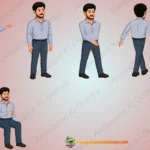 Young Indian Man - 2D Vector Character Pack for Adobe Animate