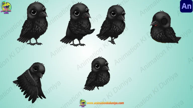 Animated Crow Child Character Pack - Multi-Action (Talking, Flying, Sleeping)
