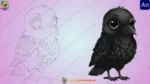 Animated Crow Child Character Pack - Multi-Action (Talking, Flying, Sleeping) - Image 3