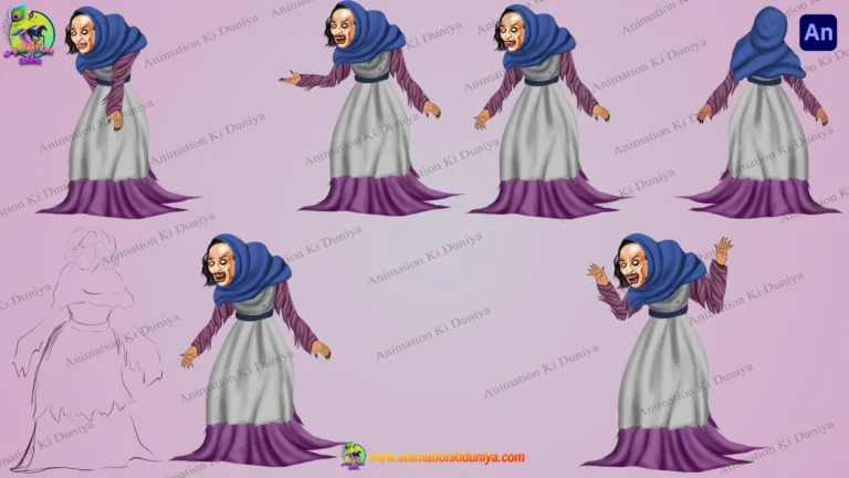 Evil Horror Witch Character - 2D Rigged Female Ghost (Adobe Animate)