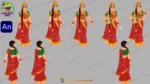 Goddess Lakshmi Devi 2D Character Design - Hindu Mythology Vector Asset