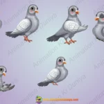 2D White Pigeon Character Pack - Fully Rigged with 6 Animations (Animate CC)