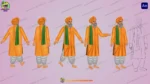Traditional Sikh Elder (Sardar Ji) Character - 2D Vector Animation Asset