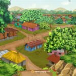 Indian Village Top View 4K PSD High Quality Background