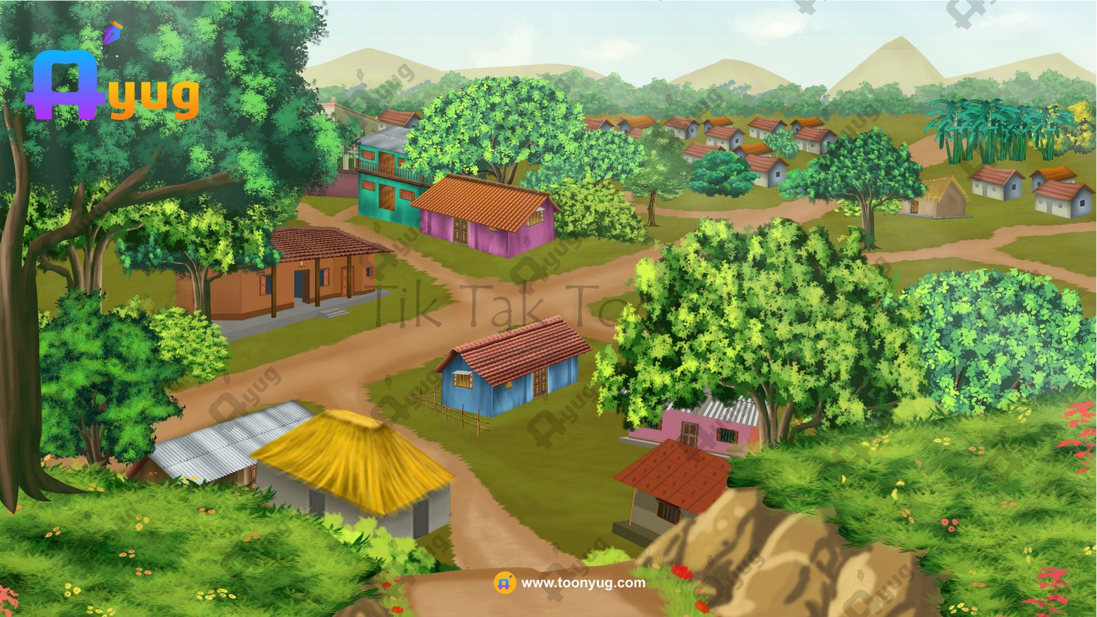 top-view-bg Indian Village Top View 4K PSD High Quality Background - Image 1
