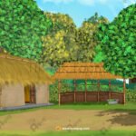 Indian Village Mud House 4k PSD High Quality Background