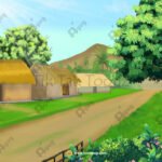 Indian New Village Way View 4k PSD High Quality Background
