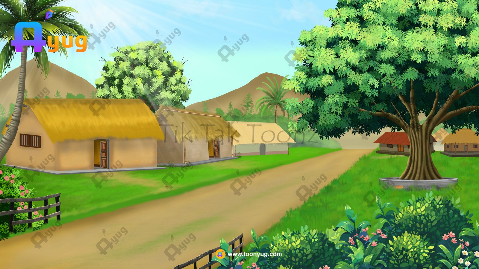 village-way Indian New Village Way View 4k PSD High Quality Background - Image 1