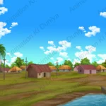 Indian Village 2D Animation Background | Beautiful Rural Scenery for Cartoons