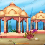 Magical Underwater Kingdom 2D Background | Sea Palace for Fantasy Cartoons ( PNG & PSD )
