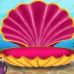 Royal Giant Sea Shell Throne 2D Prop | Magical Underwater Chair for Princess ( PNG & PSD )