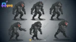 Savage Black Werewolf / Bheriya Rakshas – Fully Rigged for Adobe Animate CC - Image 2
