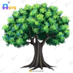 Indian Blue Flower Tree Vector – Magical Forest Prop with Blue Blossoms (Available in Animated .FLA & Static .PSD)
