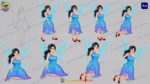 Beautiful Blue Fairy 2D Character Pose Sheet | 2D Animation Assets | Animation Ki Duniya