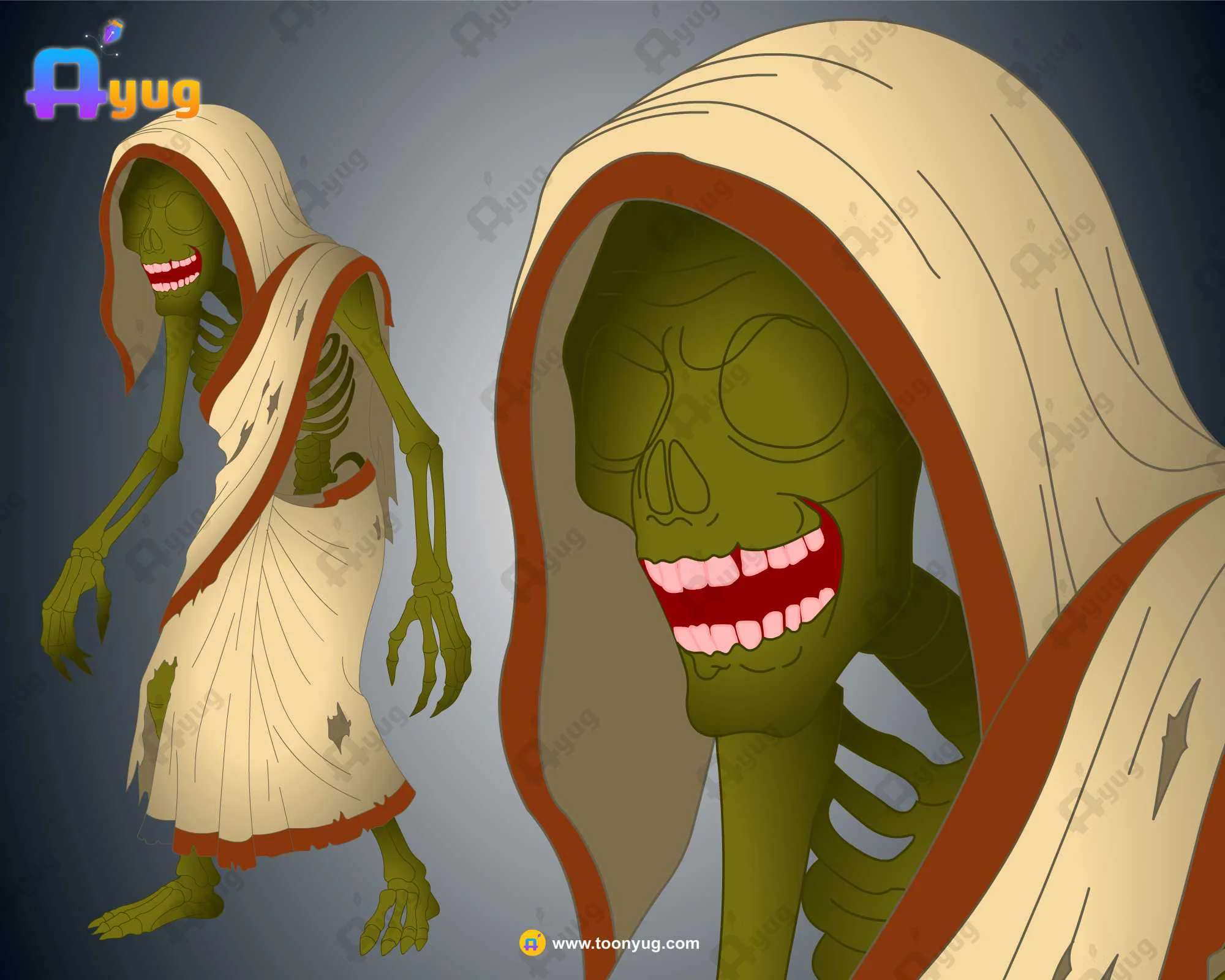 Chudail Character Thumbnails0004 Zombie Woman / Chudail Character – Fully Rigged for Adobe Animate CC - Image 1