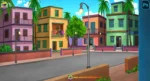 Modern City Street Road with Houses 2D Animation Background
