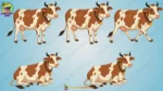 Animated Cow Character Poses for Kids Stories | Brown Spotted Cow Animation