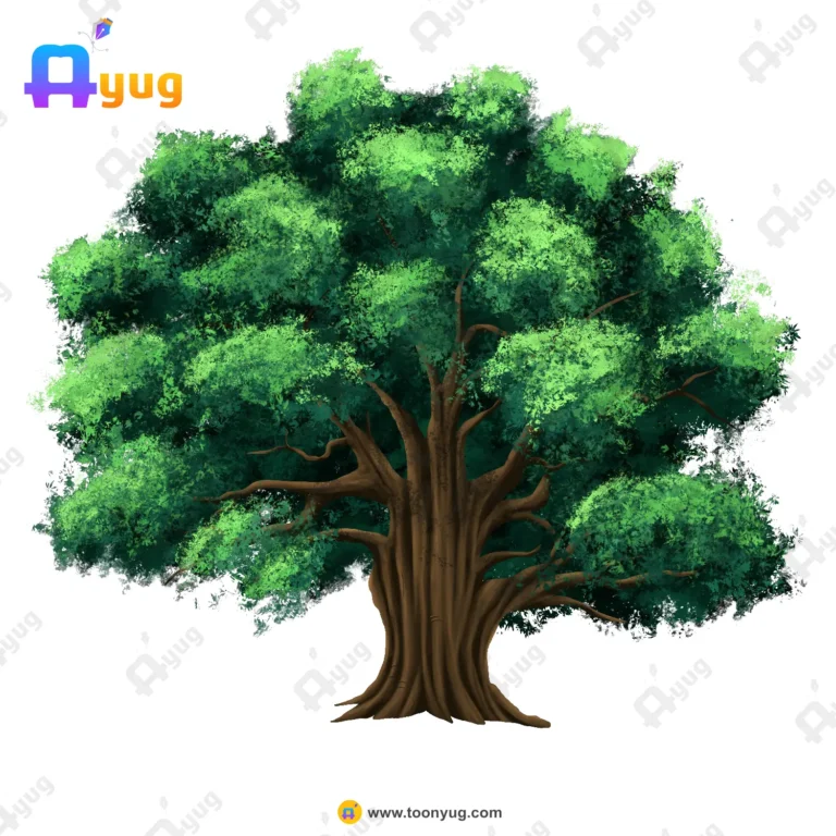 Indian Dense Banyan Tree Vector – Wide Canopy Bargad with Massive Shade (Available in Animated .FLA & Static .PSD)