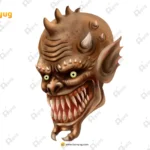 Brown Raptor Demon – Reptile Insect Hybrid Head (Available in Animated .FLA & Static .PSD)