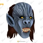 Grey Moon Ghost Head – Spiked Night Demon (Available in Animated .FLA & Static .PSD)