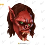Red Monkey Demon (Vanara Rakshas) – Ape Ghost Head (Available in Animated .FLA & Static .PSD)