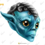 Blue Alien Head – Sci-Fi Space Creature (Available in Animated .FLA & Static .PSD)
