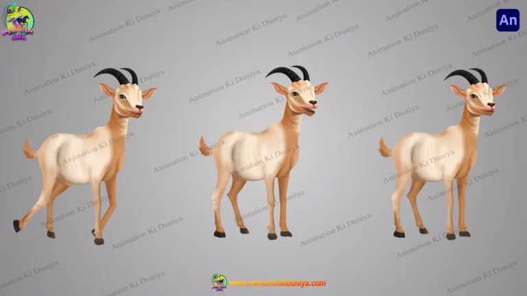 2D Animated Goat Character Pack for Village & Moral Stories