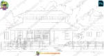 2D Cartoon Village House Background (PSD & PNG) - Image 2