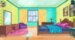 Premium 2D Master Bedroom Interior - Inside Rajmahal Background (PSD & PNG)