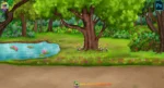 2D Cartoon Jungle Pond Background - Beautiful Nature Scene (PSD & PNG)