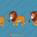 Majestic 2D Animated Lion Character Pack for Jungle & Moral Stories