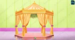 Royal Indian Wedding Mandap Background for 2D Animation - Layered PSD & 8K PNG