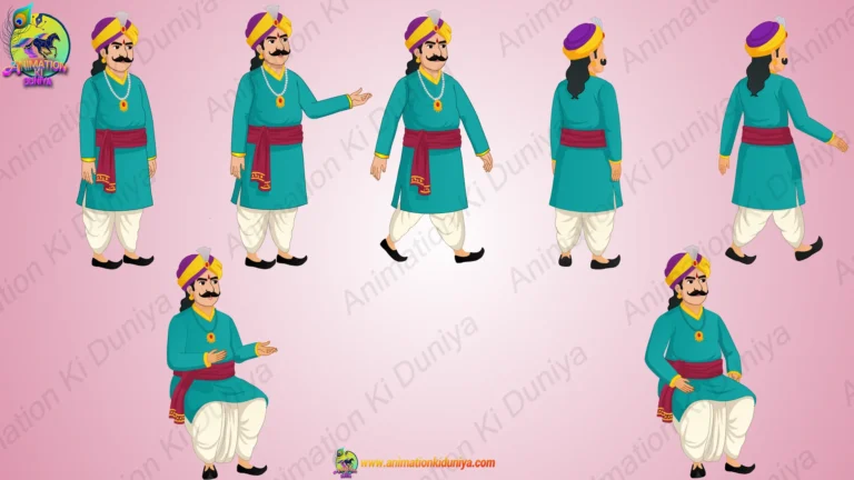 Indian Royal Minister (Mantri) 2D Character Set