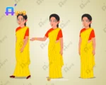 Indian Village Woman / Mother Character – Rigged & Animated for Adobe Animate CC (Saree Prop) - Image 4