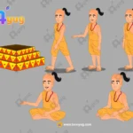 Indian Pandit / Brahmin Character – Rigged & Animated for Adobe Animate CC (Priest with Havan Kund)