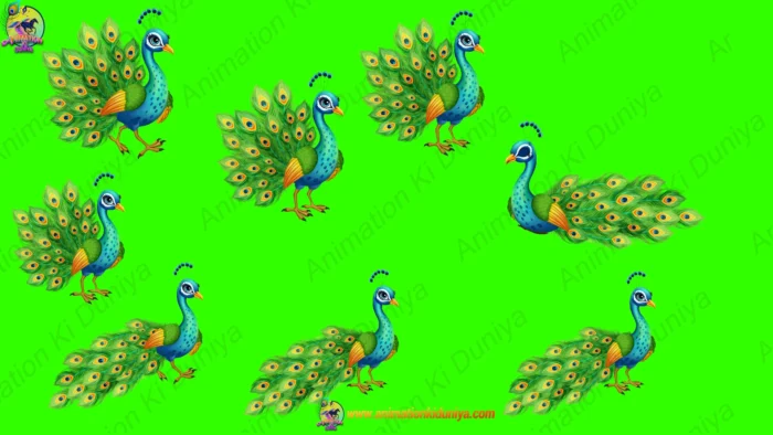 2D Digital Animation Asset: 16 Cartoon Bird Characters Bundle (Green ...