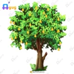 Indian Pear Fruit Tree Vector – Nashpati Ka Ped with Yellow Fruit (Available in Animated .FLA & Static .PSD)