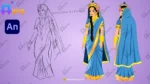 2D Radha Ji ( Rani ) Cartoon Character Set - Traditional Mythological Poses for Animation - Image 4
