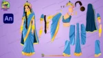 2D Radha Ji ( Rani ) Cartoon Character Set - Traditional Mythological Poses for Animation - Image 5