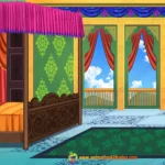 Royal Palace Bedroom Background for 2D Animation - Luxury Rajmahal Scene (PNG & PSD)