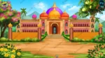 Grand Royal Palace ( Rajmahal ) Exterior - 2D Cartoon Castle Landscape (PSD & PNG)