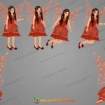 Magical Red Fairy Character Pose Sheet | 2D Animation Assets | Animation Ki Duniya