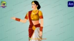 2D Cartoon Indian Queen ( Rani ) Character Set - Royal Princess Poses for Animation - Image 2