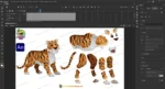 2D Cartoon Tiger Animal Character Set - Animated Jungle Predator Poses - Image 2